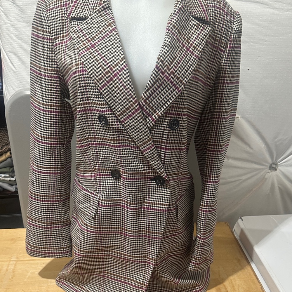 Insight Women's Double-Breasted Plaid Blazer